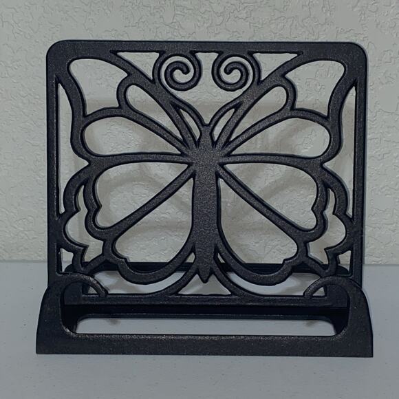 Cast Iron Cookbook Holder Butterfly Metal Stand Recipe Book Holder 9.75”x 8.25” - Picture 1 of 5